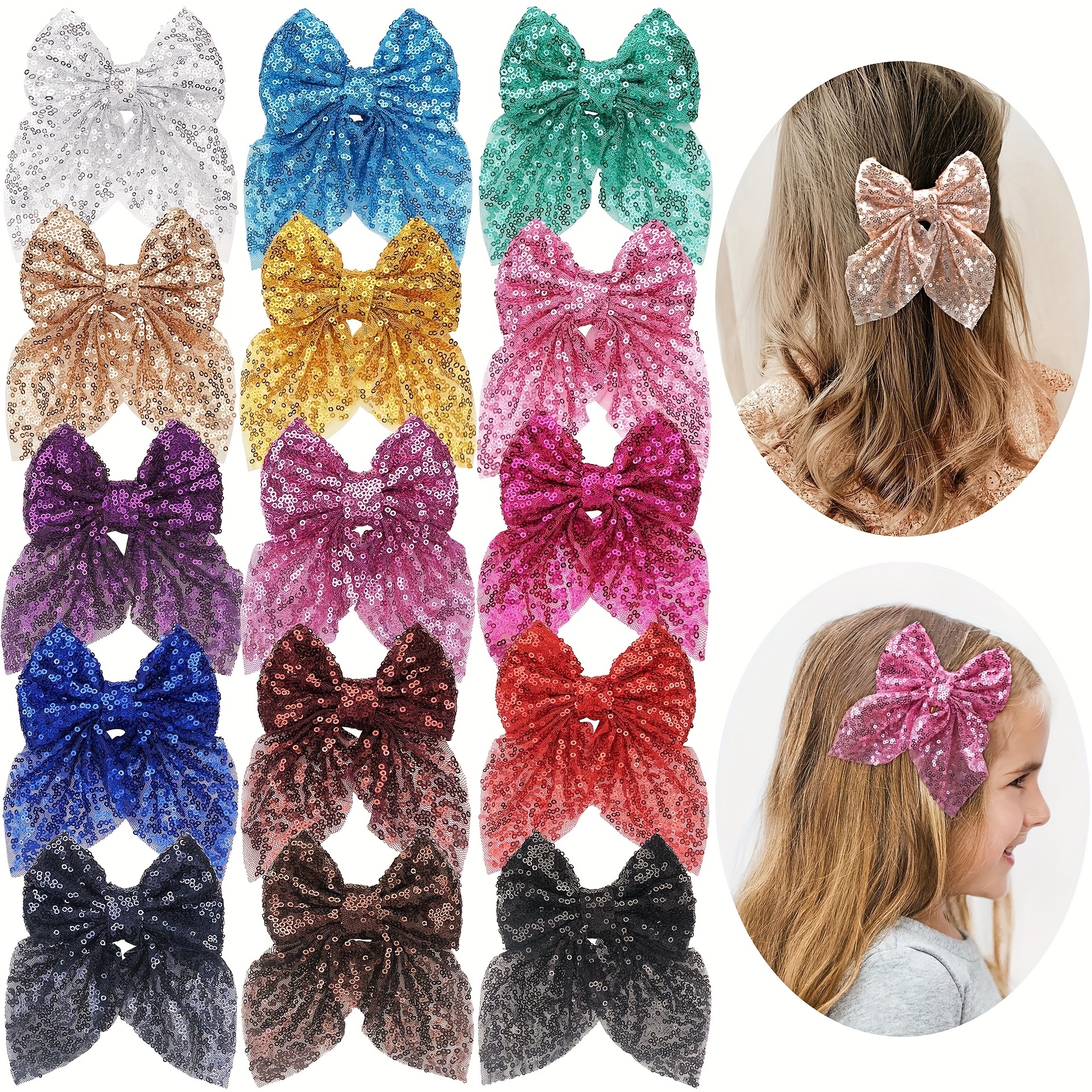 Girls Elegant Sweet Ribbon Lace Bow Hair Clips Decorative - Temu