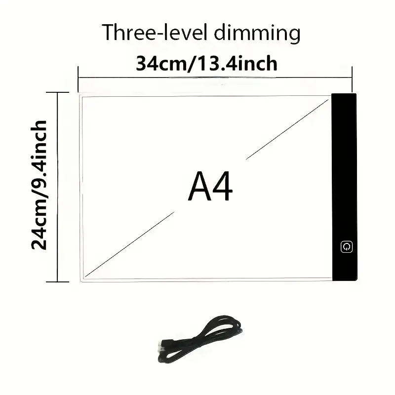 A2/a3/a4/a5 Three Layers Dimmable Led Light Pad Copy Drawing - Temu