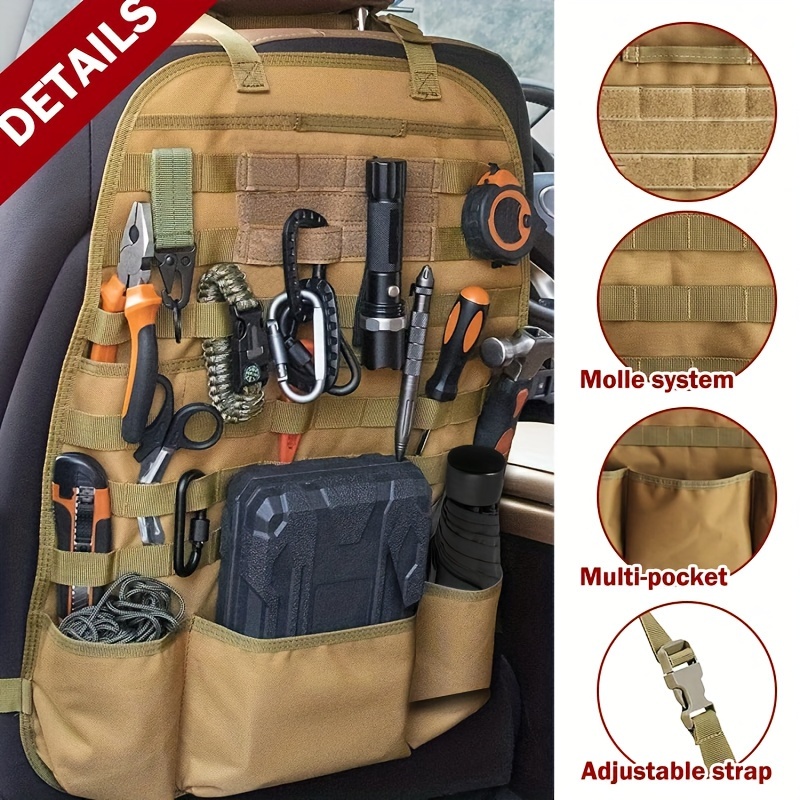 Car Seat Back Organizer for Tactical Molle Vehicle Panel for Universal Fit Car Seat Cover Protector - Click Image to Close