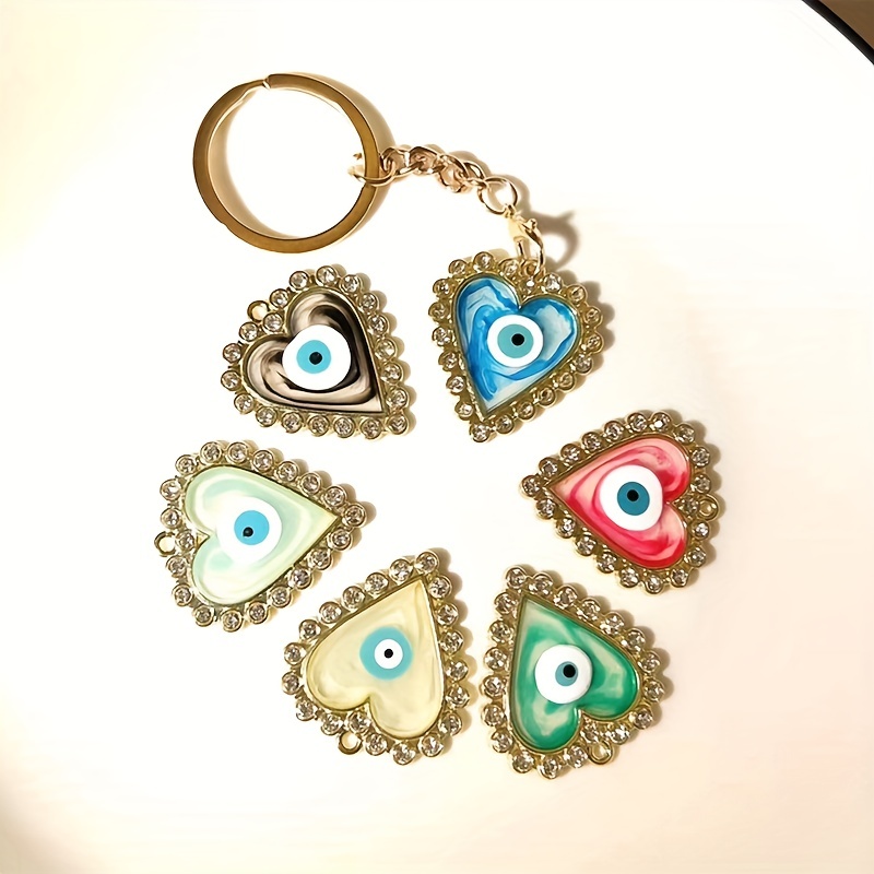 3Pcs Random Enamel Style Evil Eye Pattern Charms