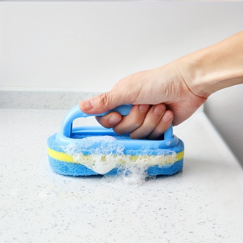 Kitchen Sponge Cleaning Brush, Long Handle, Sponge Wipe, For Wall, Tile,  Floor, Bathtub, Scouring Sponge Brush, Kitchen, Bathroom, Clean Tool,  White, Grey - Temu