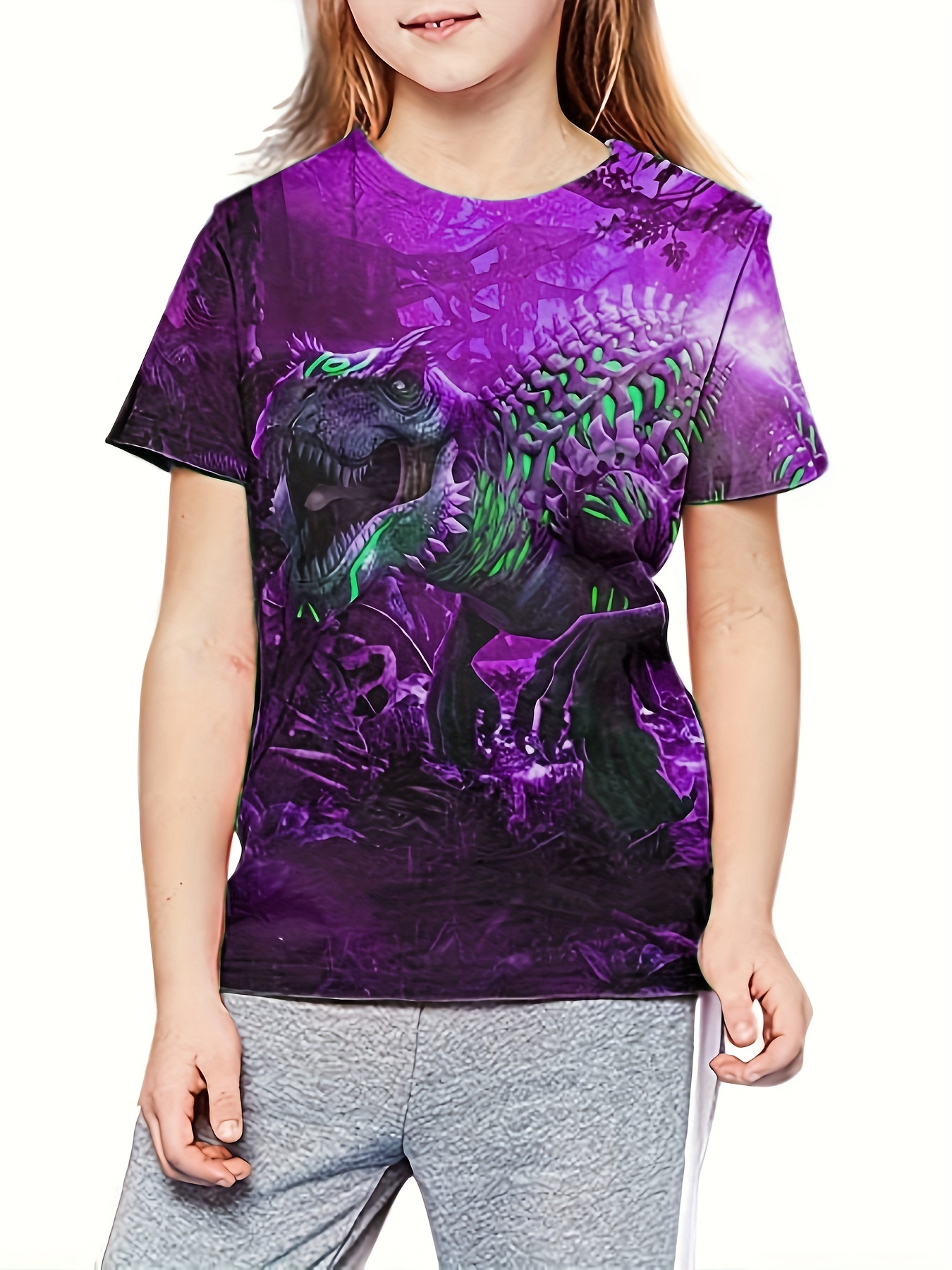 Scary Dinosaur 3d Print Boys Creative T shirt Casual Temu Canada