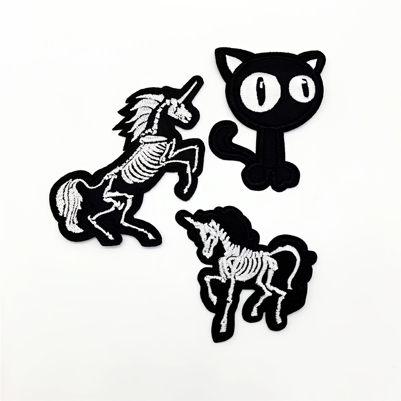 2pcs Black Patches For Clothing Iron On Patch Stickers For Clothes