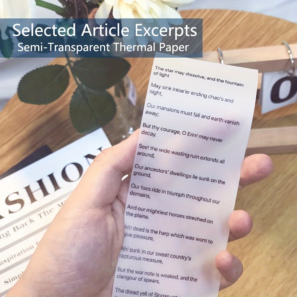 3 Rolls Phomemo Semi-transparent Sticker Thermal Paper, Self