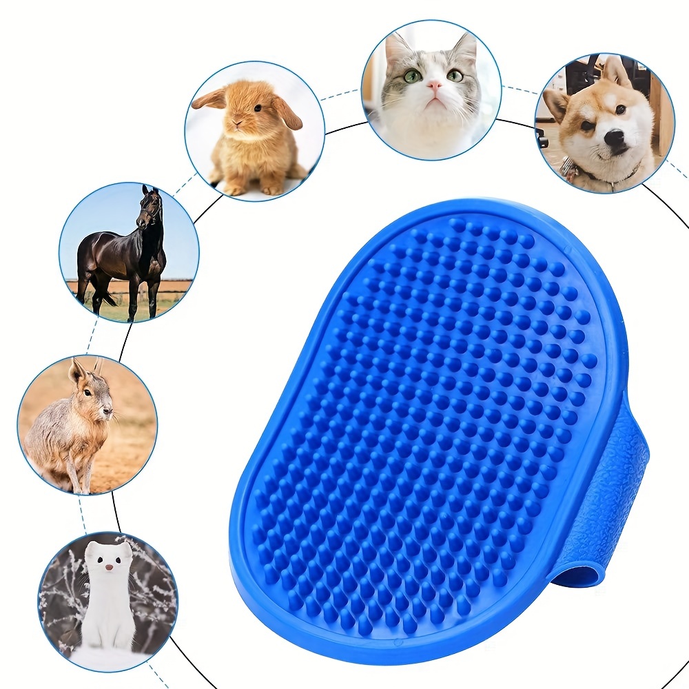 Dog Bath Brush Dog Grooming Brush,Pet Shampoo Soothing Massage Rubber Comb  with Adjustable Ring Handle