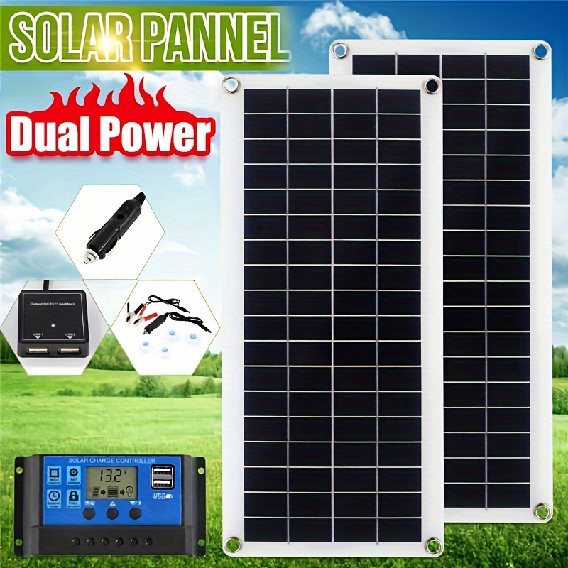 1pc Kit Panel Solar 5v 12v 18v Usb Controlador 30a/60a/100a - Temu