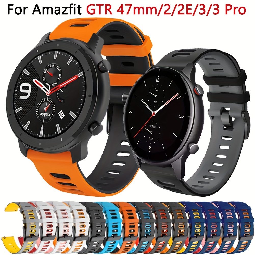 Correas de reloj compatibles con Amazfit GTR 3 Pro/GTR 3/GTR 2/GTR 2e,  Ticwatch Pro 3, Huawei GT 2 Pro, correa ajustable de repuesto de silicona