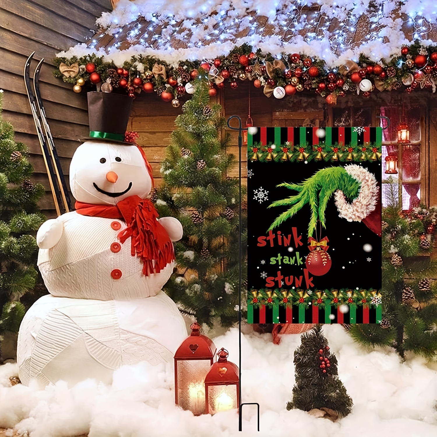 1pc 12x18 Inch Christmas Garden Flag Double Sided Small Vertical Winter Farmhouse Small Garden Yard Flags For Holiday Merry Christmas Decorations No Metal Brace details 4