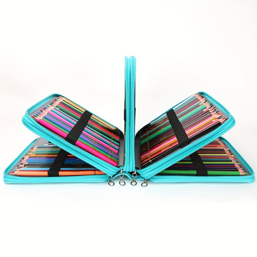 FeiraDeVaidade Colored Pencil Case - 200 Slots Pencil Holder With Zipper  Closure Twill Fabric Large Capacity Pencil Case 