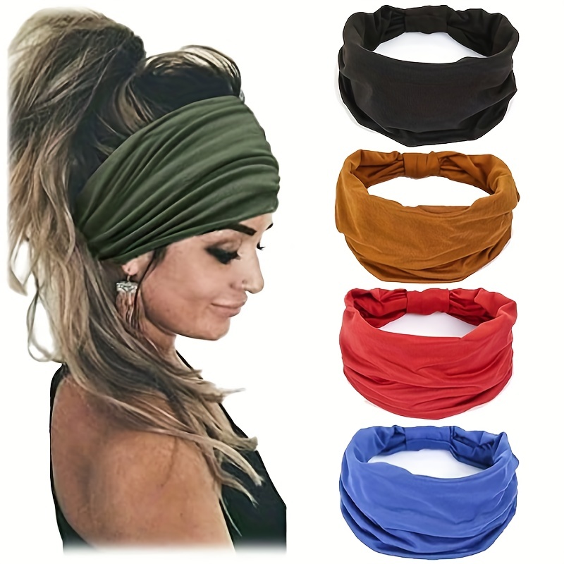 Thick Extra Large Yoga Hair Bands Turban Workout Headband Wide Headbands  Head Wraps for Women