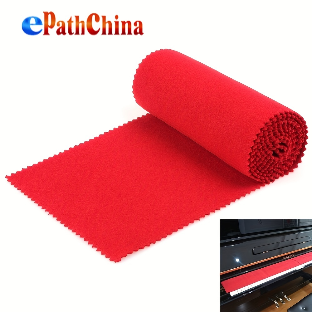 

Soft Red Piano Keyboard Protective Cover Cloth - 125*15cm - Protects Your Piano From Dust And Scratches