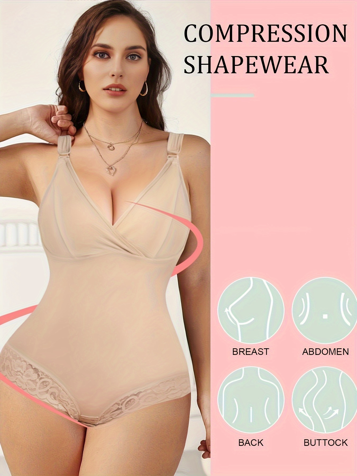  Womens Deep V Neck Shapewear Lightweight Body Shaper Slimming  Compression Shapewear for Tummy Control : Clothing, Shoes & Jewelry