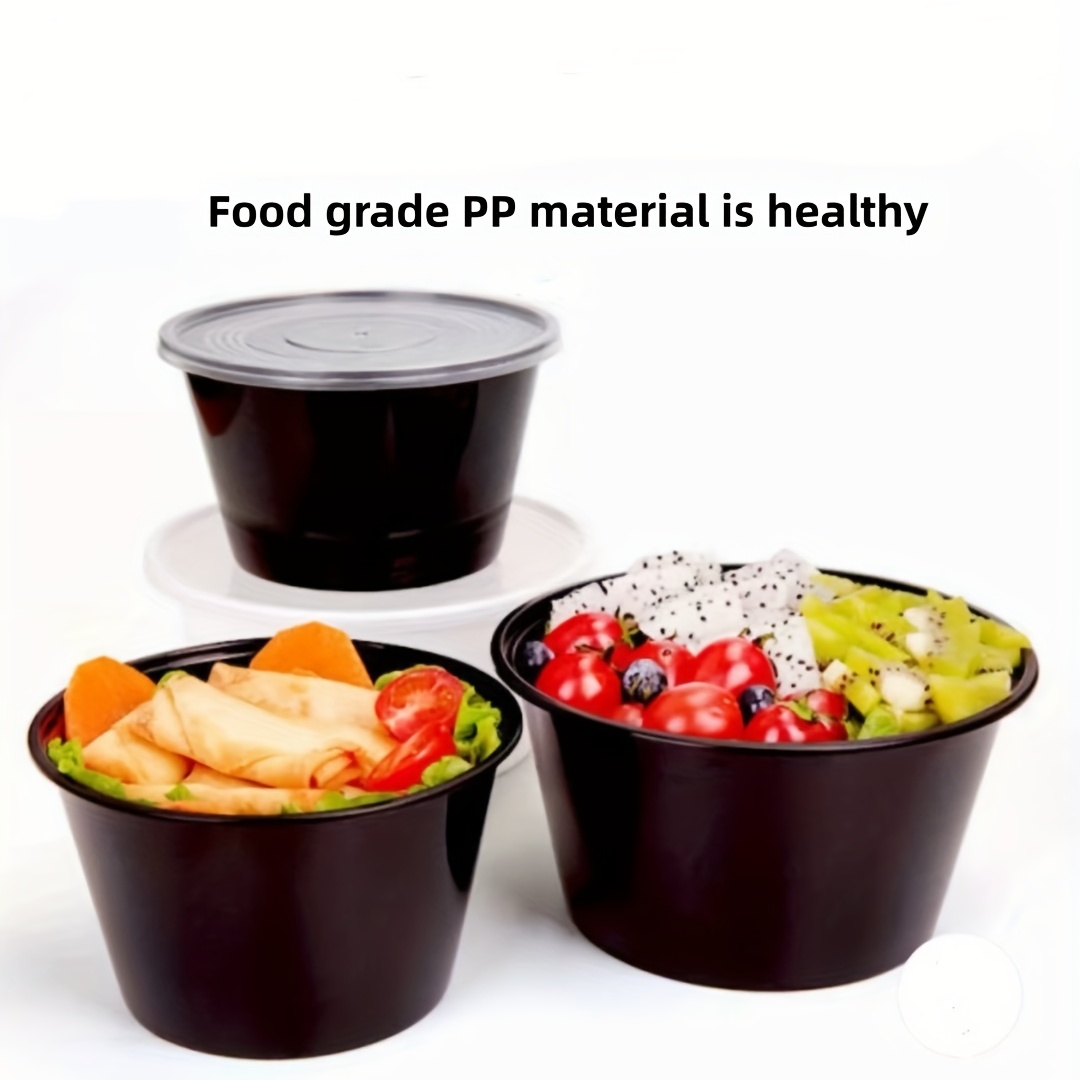 Disposable Food Round Plastic Container With Lid Reusable - Temu