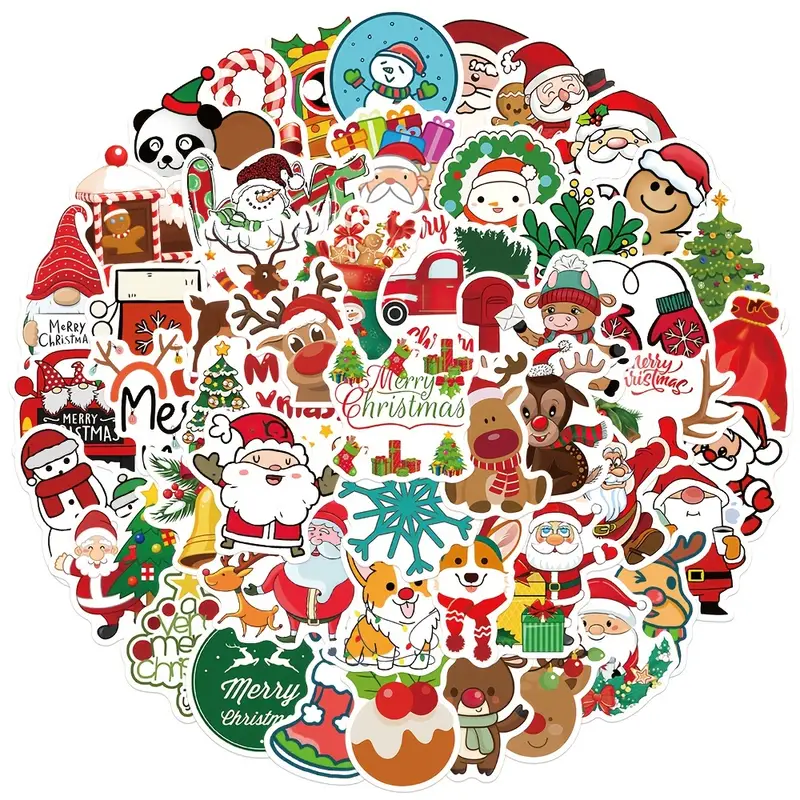 Non repeating Christmas Holiday Stickers Santa Claus Socks - Temu