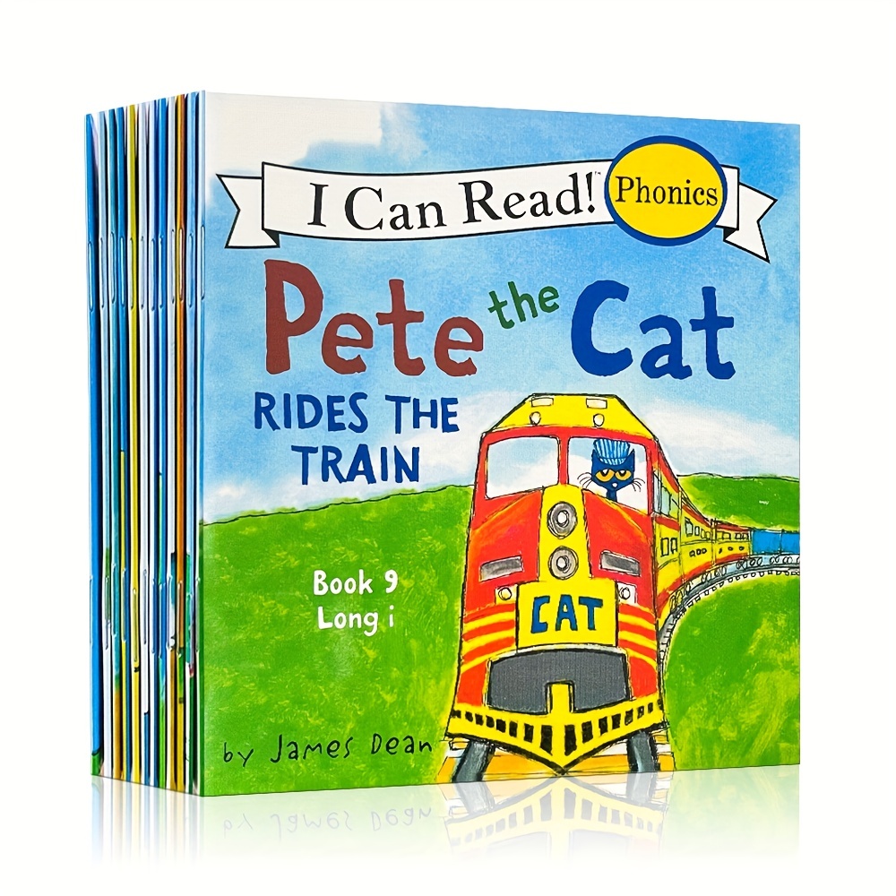 

12pcs Books Pete The Cat I Can Read Phonics Learning English Picture Book Kids Short Vowel Long Vowel Words Pocket Reading Book