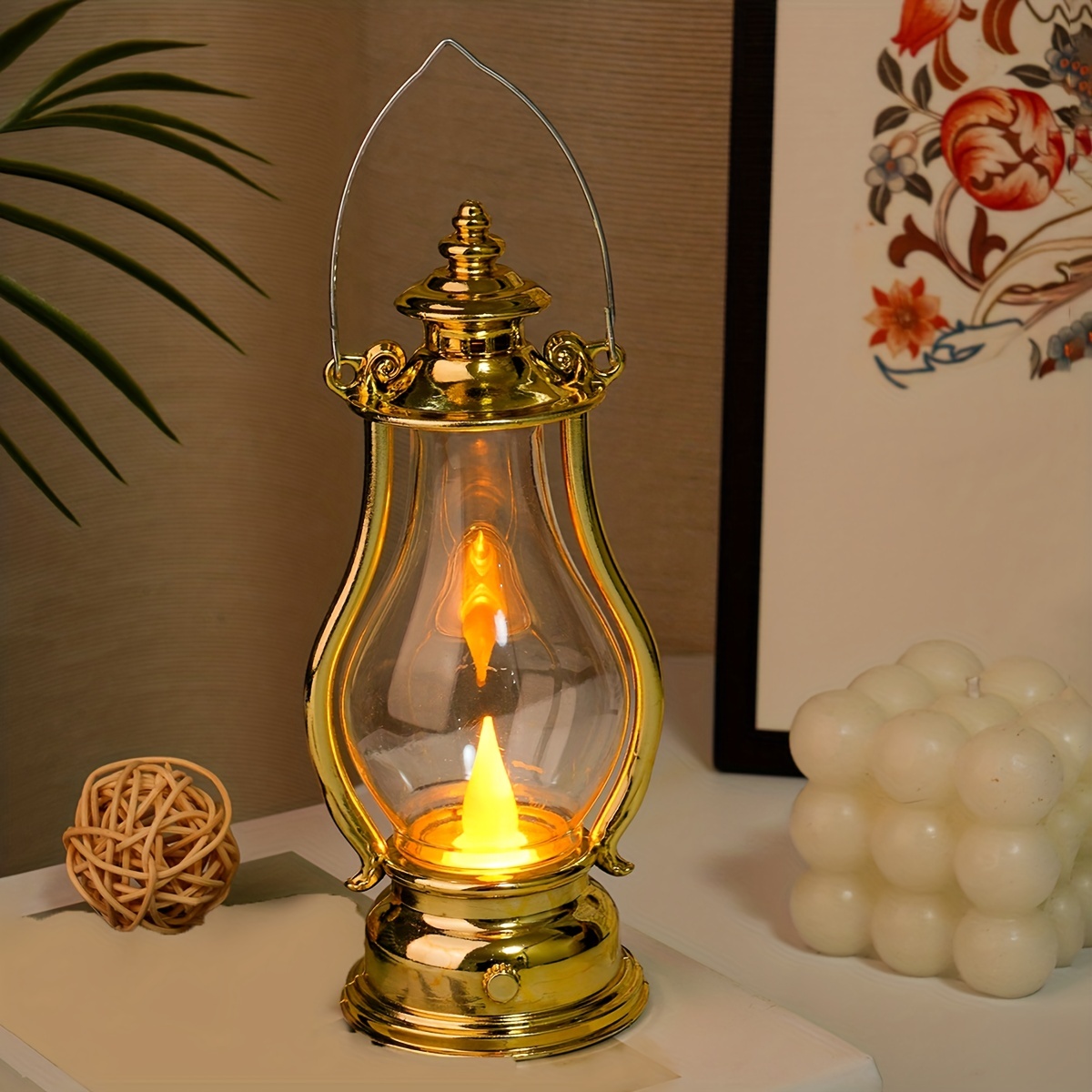 Portable Mini Kerosene Lantern Retro Oil Lamp Flameless Led Lamp