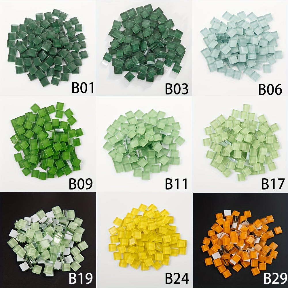 0.393 X 0.393インチ (10 X 10 Mm) モザイクガラスピースタイル 250枚 クリスタルモザイクタイ Temu Japan