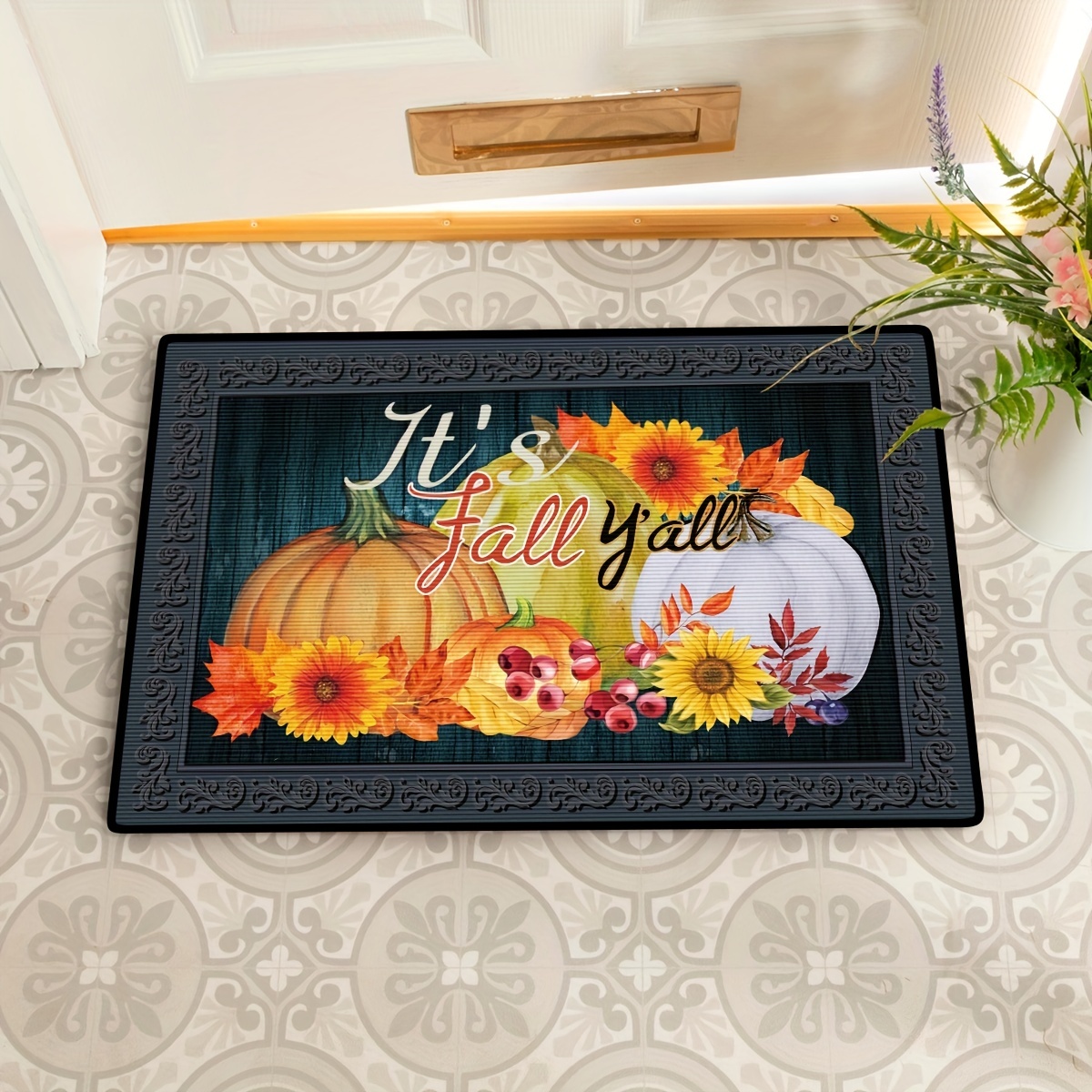  Kitchen Mats for Floor, Watercolor Sunflowers in the