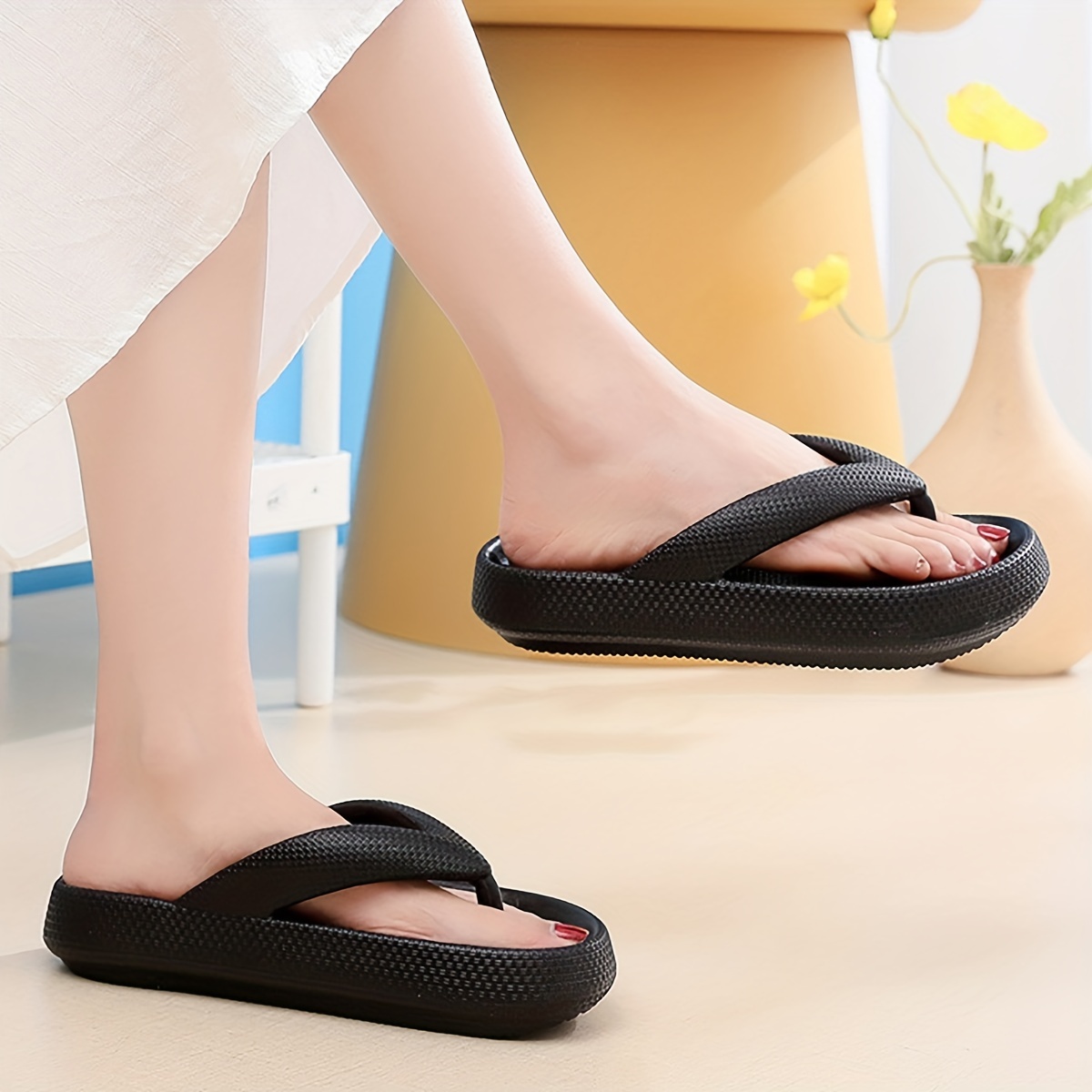 Non slippery flip flops online