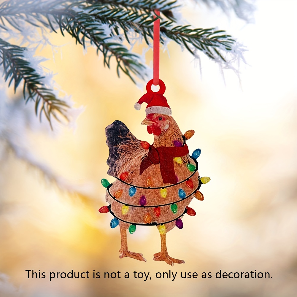 Christmas New Wooden Rooster Ornaments Plane Does Not - Temu