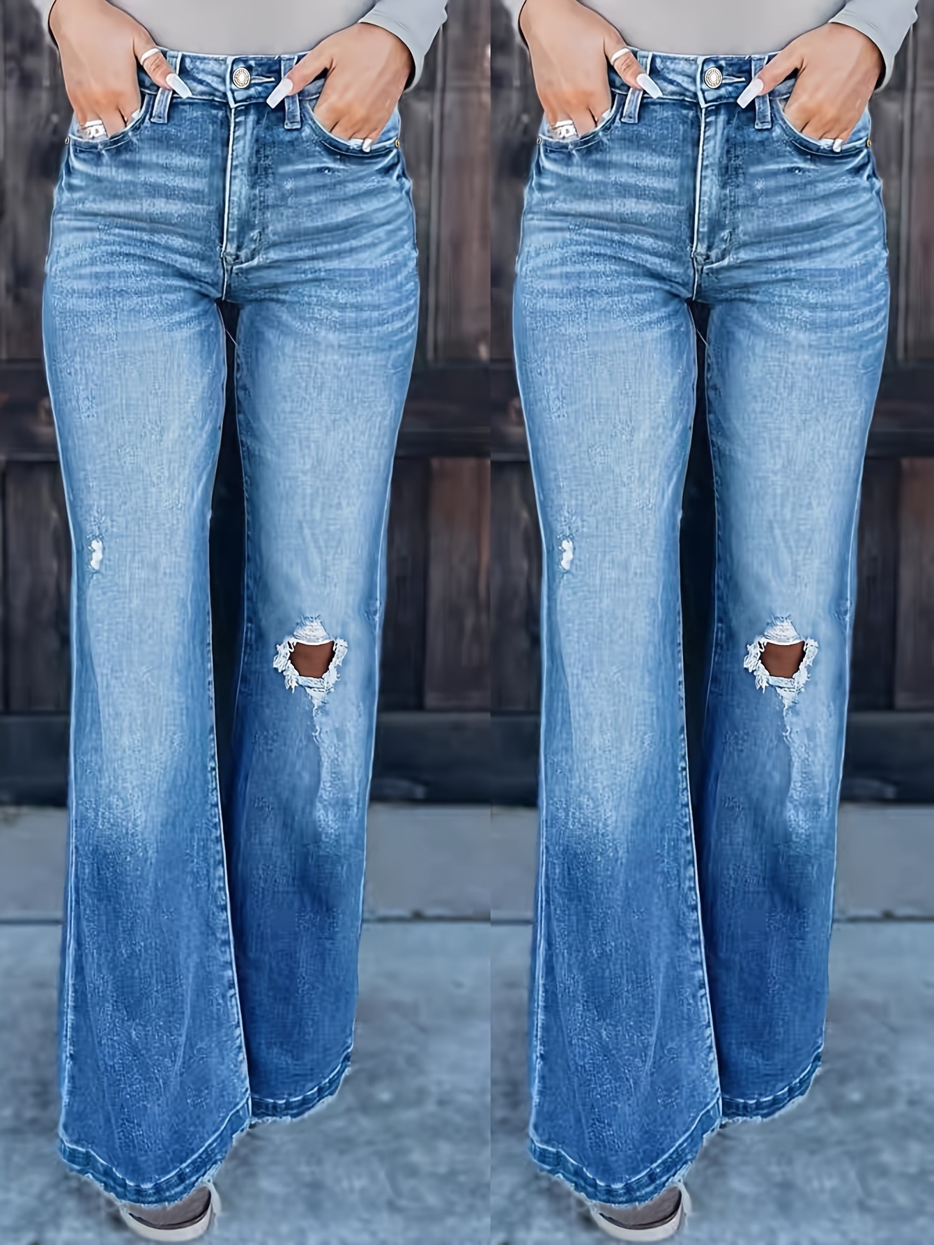 Baggy Jeans for Women Loose Flare Bell Bottom Jeans High Waisted