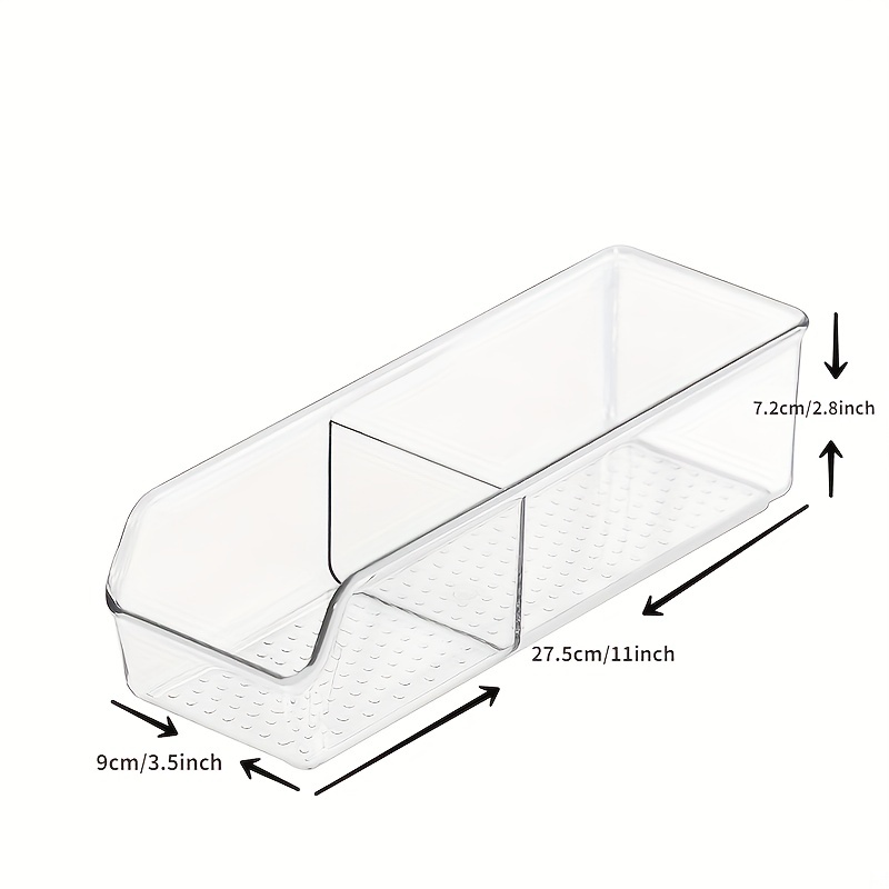 2pcs Kitchen Pantry Storage Bins with Dividers for Fridge Cabinet Accessories