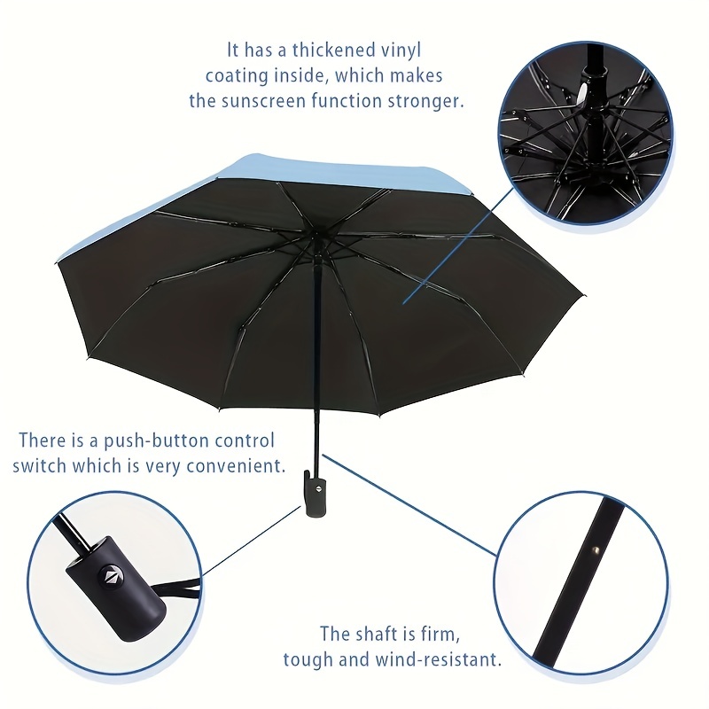 Tragbarer Dreifach Faltbarer Uv-schutzschirm, Winddichter Automatischer  Schirm, Kaufen Sie Die Neuesten Trends