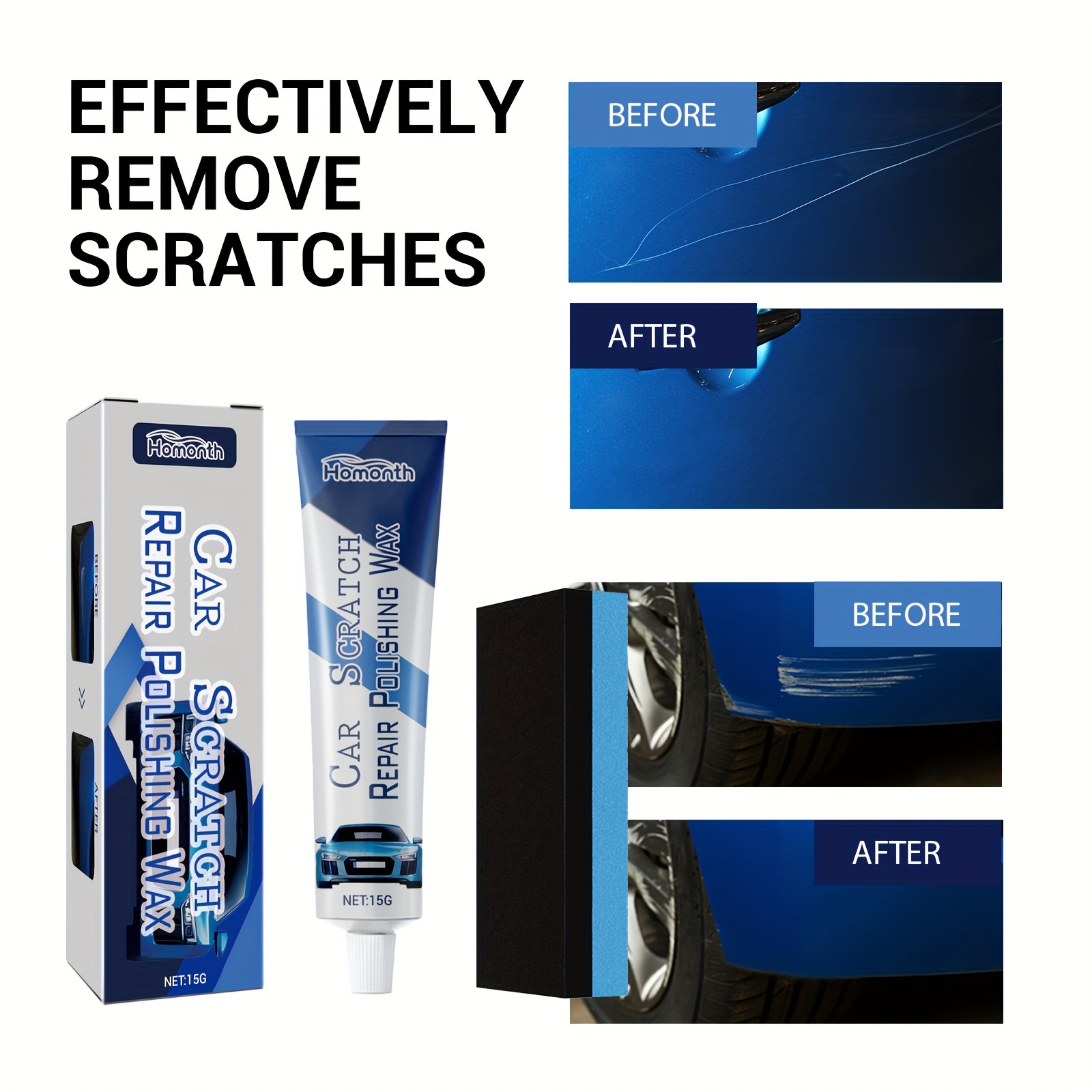 3pcs Car Scratch Repair Kit, Includes Scratch Remover Wax, Repair Cream And  Universal Beauty Treatment