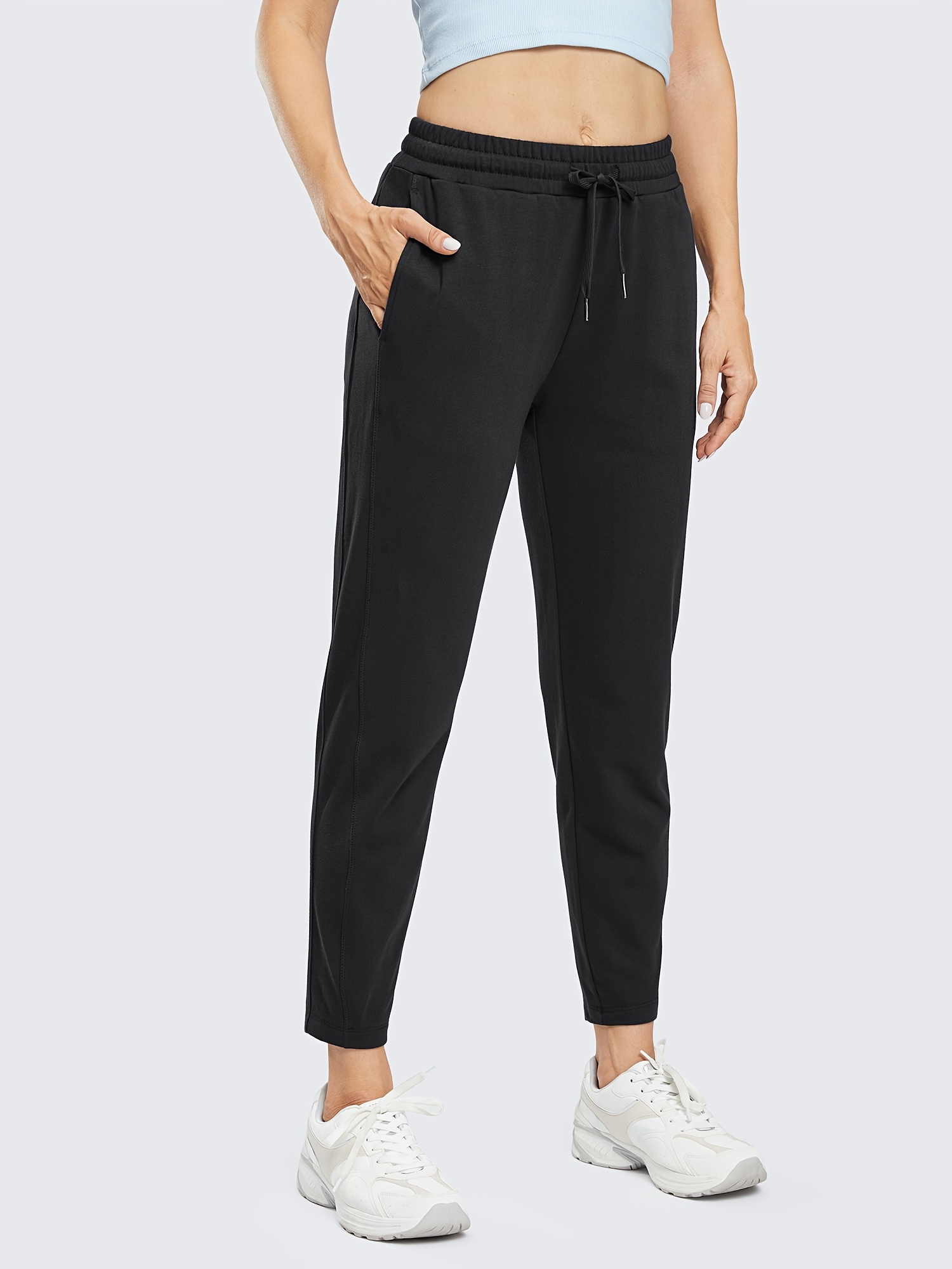 Women's Tapered Lounge Sweatpants with Pockets for Yoga, Running, Training