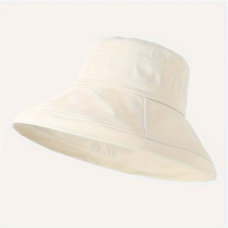 Summer Sunscreen Wide Brim Hats Solid Color Foldable Bucket - Temu