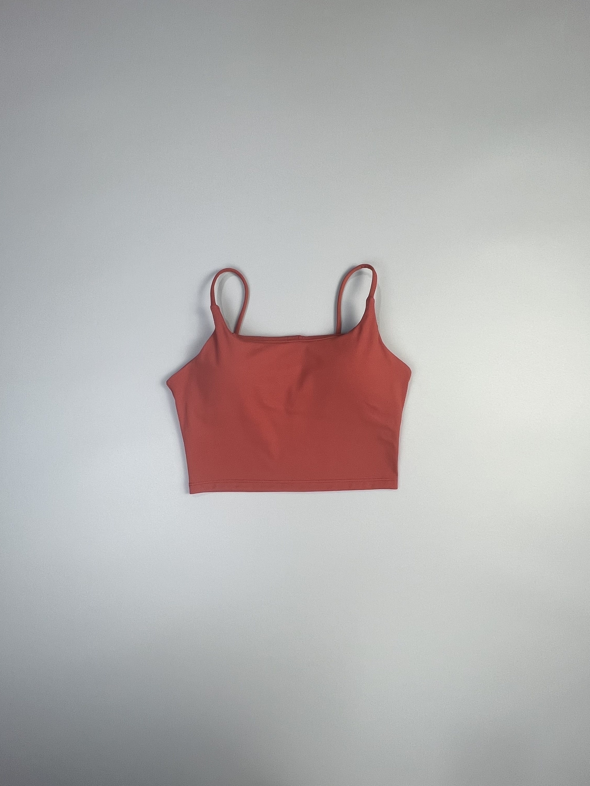 Solid Color Cami Sports Bra High Stretch Crew Neck Crop Tank