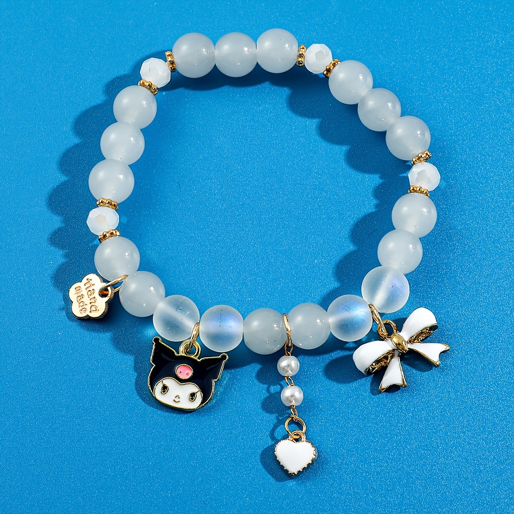 TAKARA TOMY Cute Hello Kitty Bracelet Women's High Sense Crystal Beaded  Accessories Bracelet Girl Sweet Bracelet Jewelry Gift