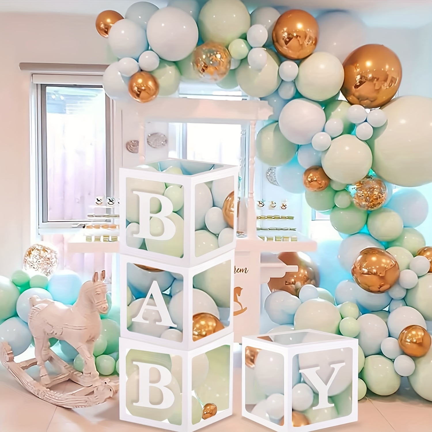 1 Pacco/4 Pezzi Scatole Palloncini Decorazioni Baby Shower - Temu