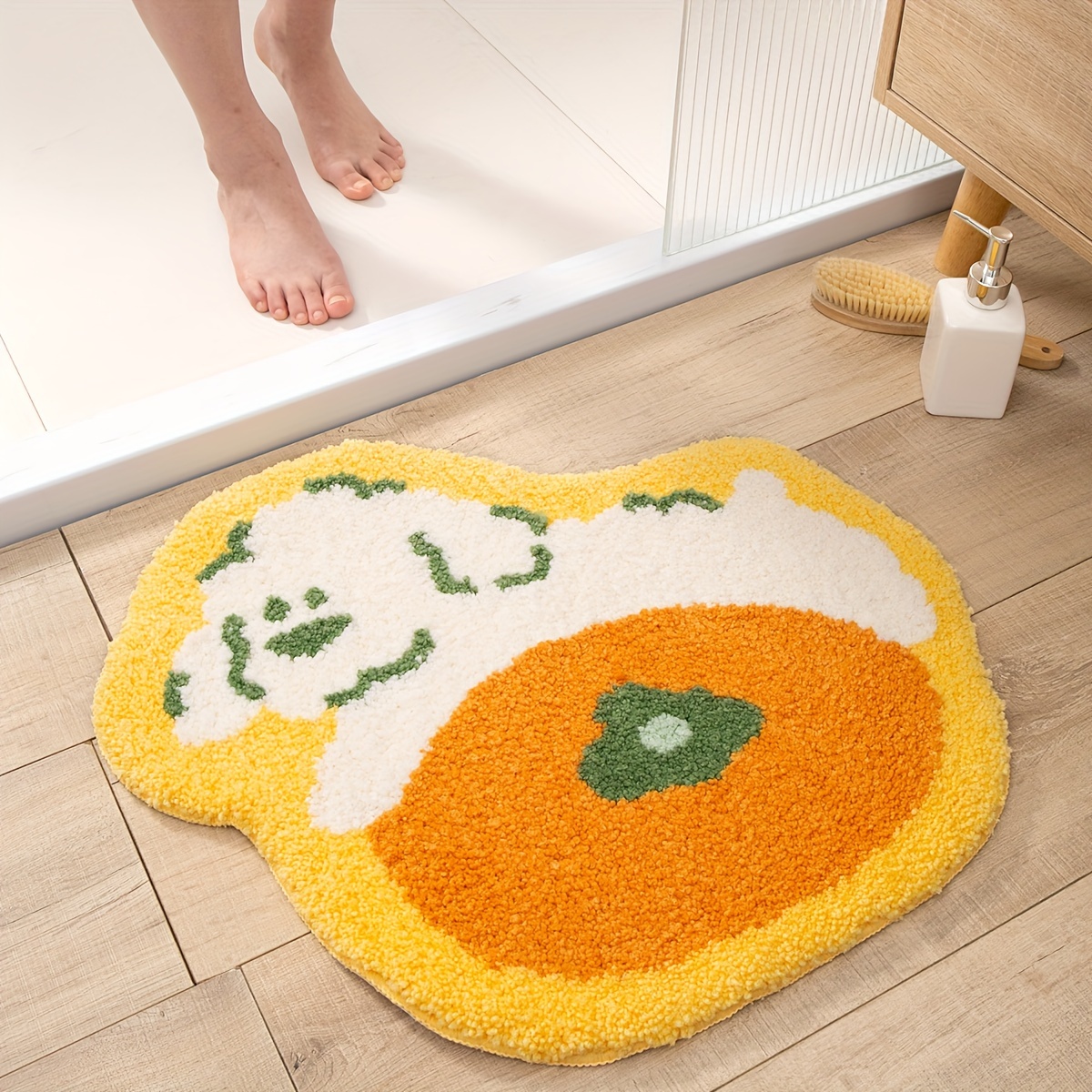 Colorful Dog Paws Bathroom Rug Bathmat Water Absorbent And - Temu