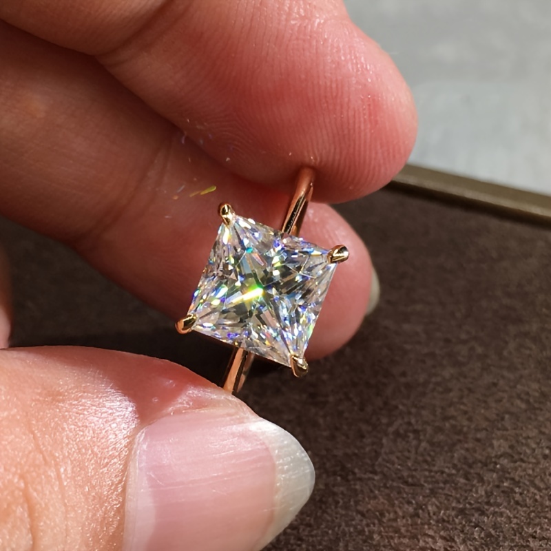 Square Shape Zirconia Solitaire Ring