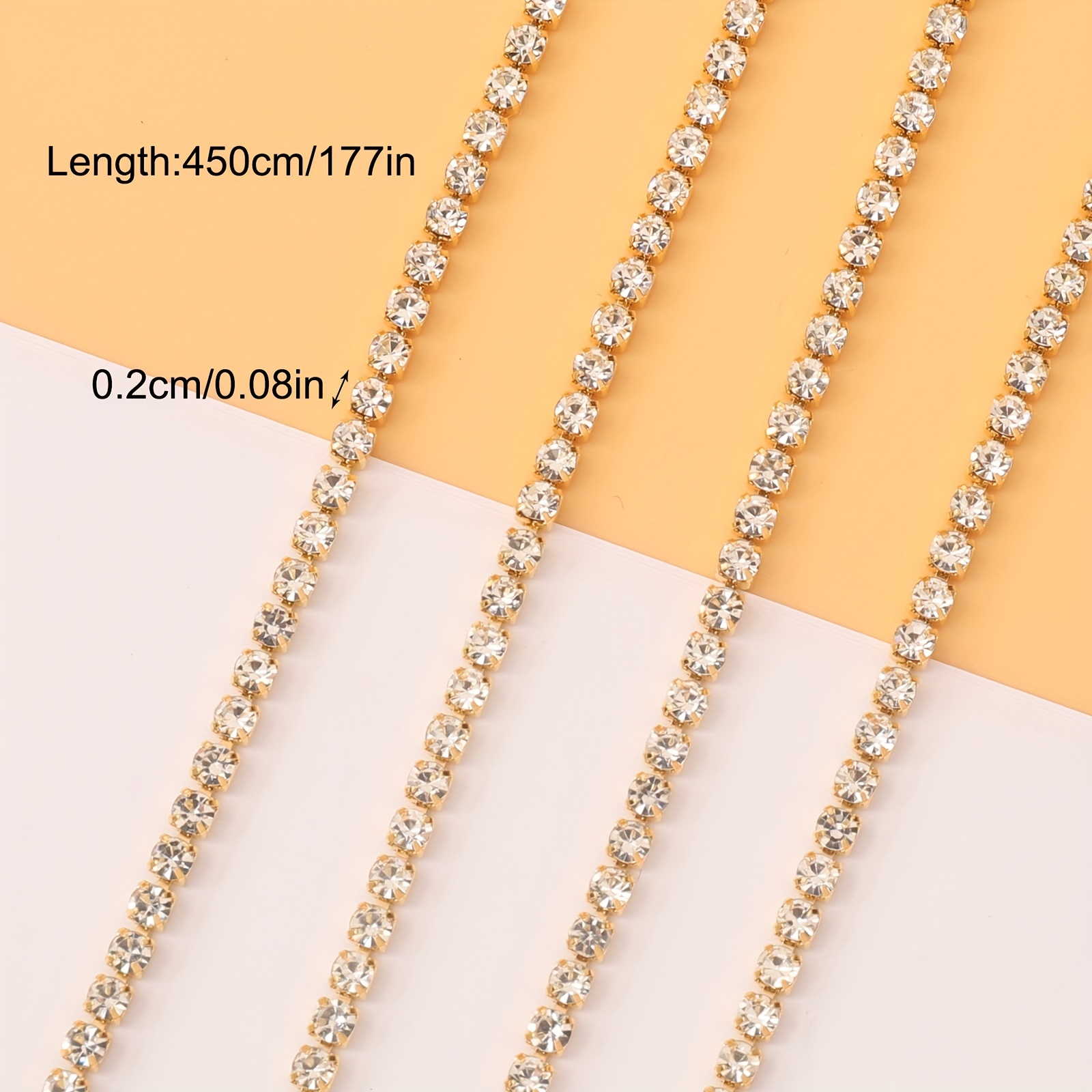 1 Roll 450cm Sparkly Rhinestone Chain For Diy Jewelry Making, Nail Art,  Clothing And Shoe Decoration