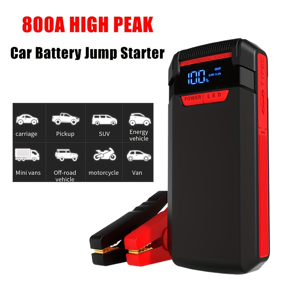 Jumpstarter Powerbank 600A og 10500mAh Til biler og motorcykler 12