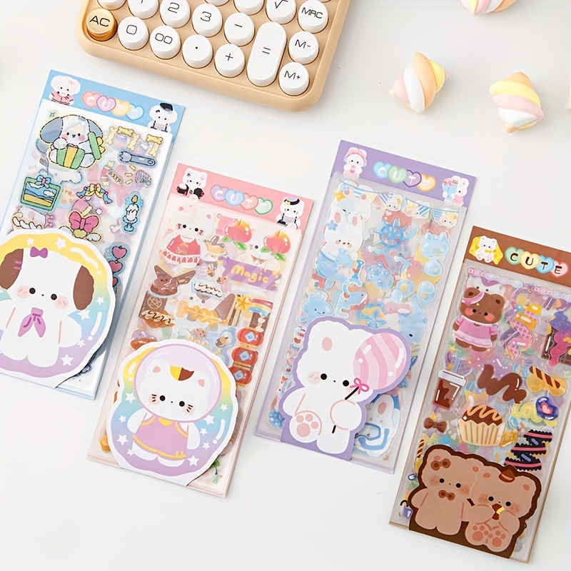 Cuteam Cartoon Stickers,Cartoon Stickers Cute Girl DIY Decoration  Waterproof PET Water Cup Stickers Kids Hand Account Decal Student  Stationery 