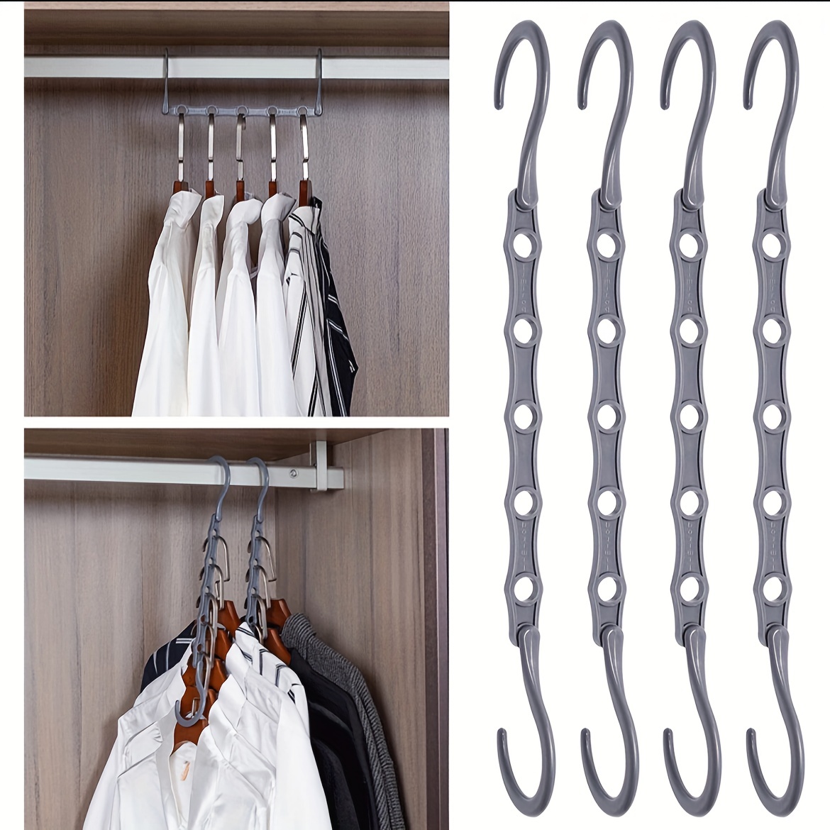1pc Space Saving Clothes Hanger, Closet Metal Magic Hook, Multiple
