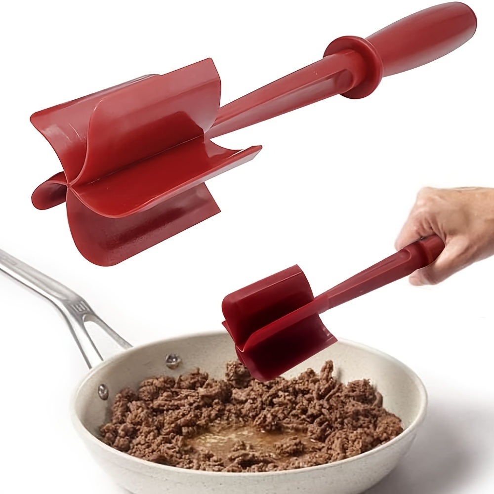 1pc Heat Resistant Meat Pounding Spatula And Chopper For Perfectly