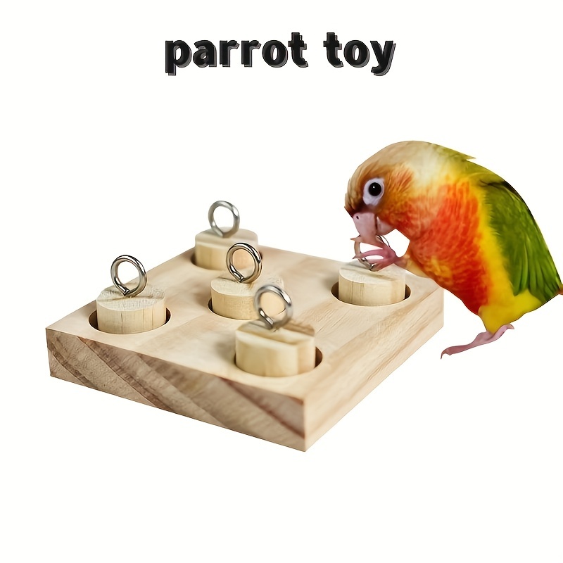 

1 Set Of Bird And Parrot Training Toys, 5 Grid Wooden Platform Intelligence Training Pet Toys, Parrot Toy Supplies