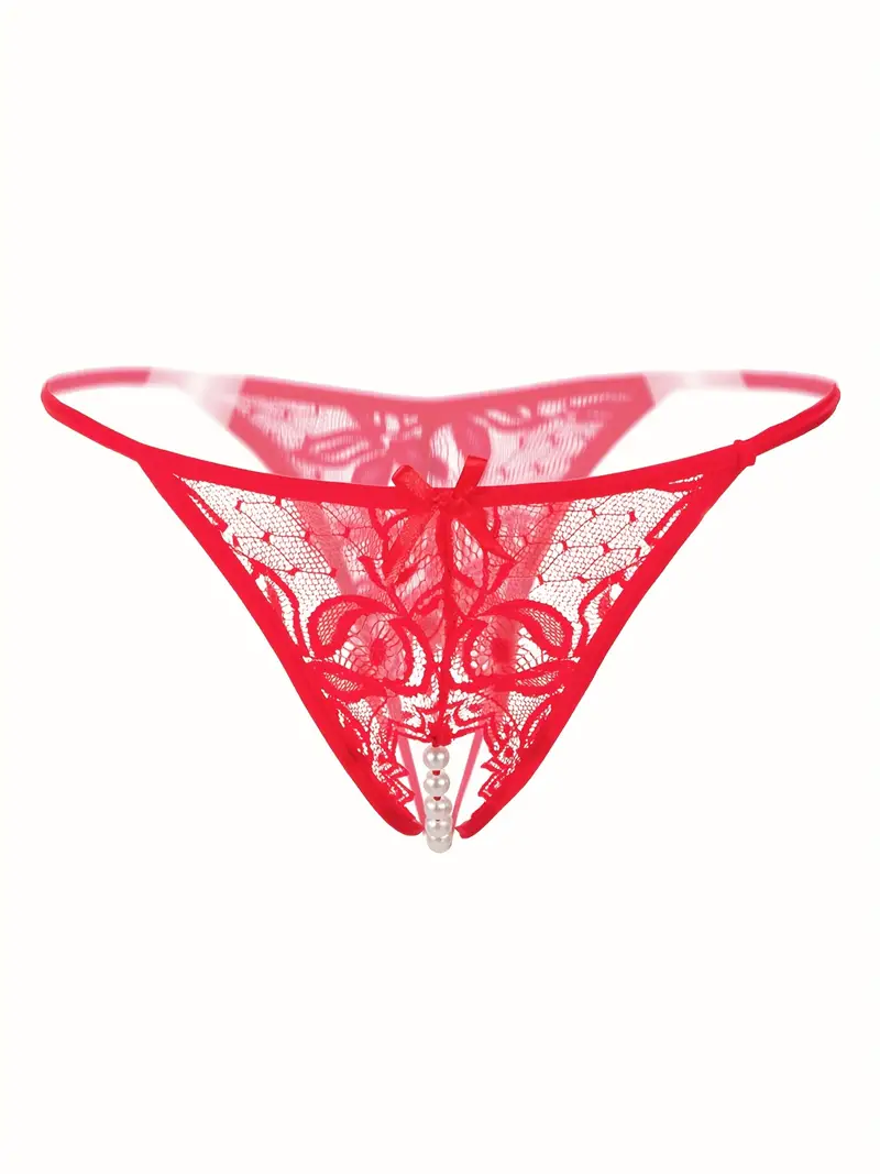 Women Sexy Pearl Lace Underwear Lingerie G-String Briefs Knickers Thongs  Panties