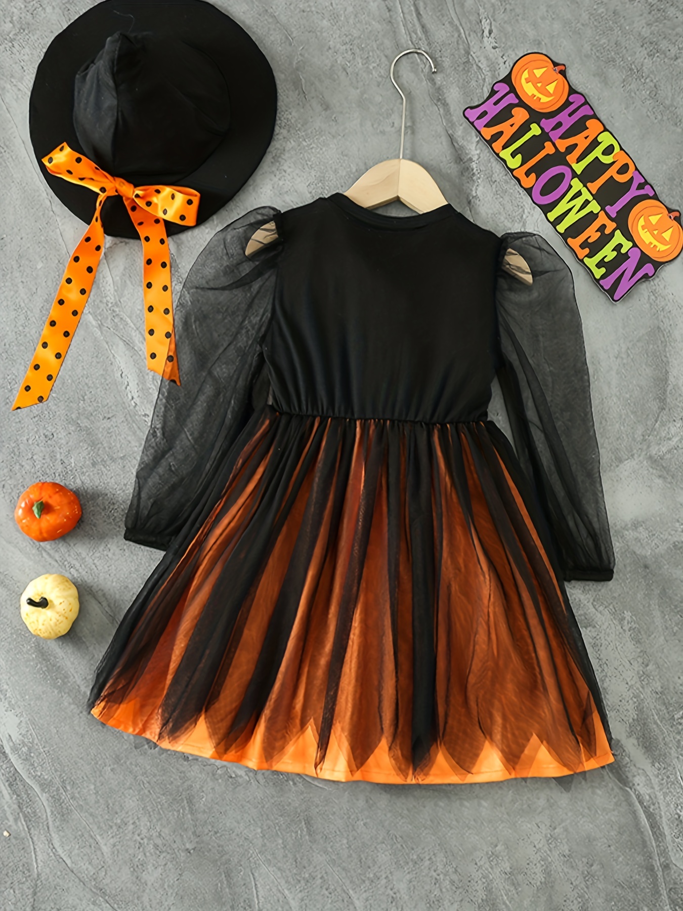 halloween girls cute witch dress costume little girls witch cosplay costume tutu skirt for kids fancy party details 0