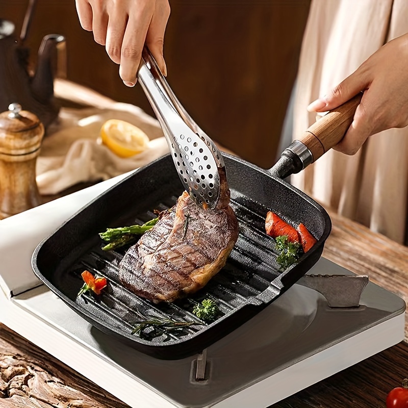 Steak Pan Cast Iron Square Grill Pan Skillet Pan With Handle - Temu