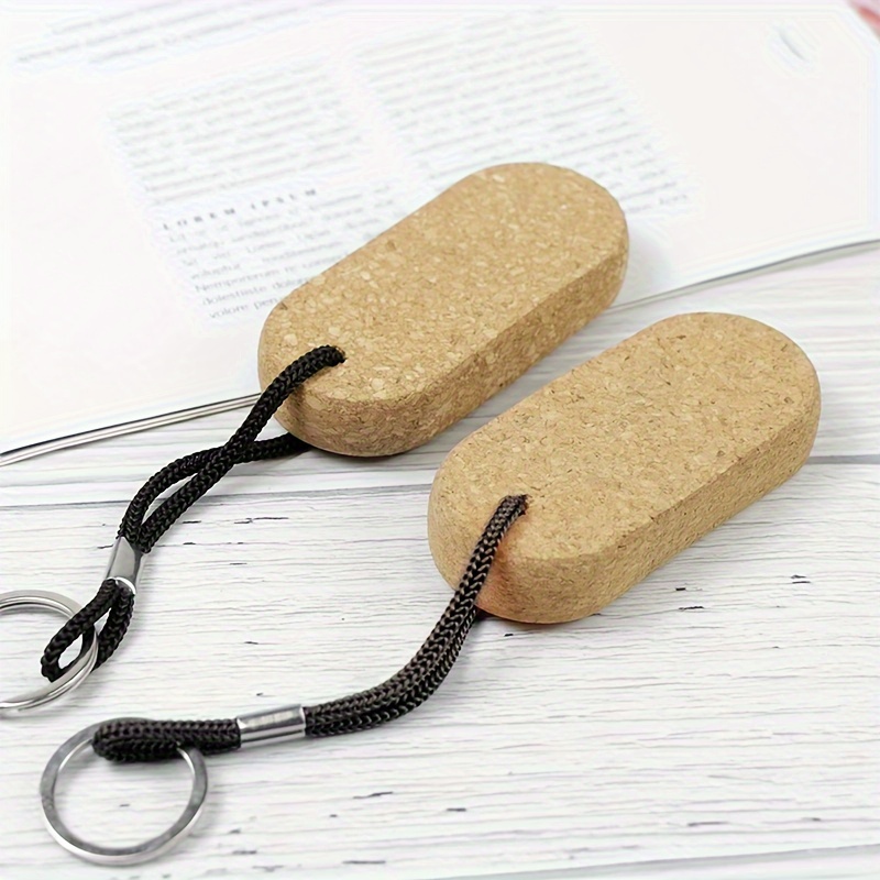 

Vintage Classic Exquisite Soft Oval Cork Pendant Keychain, Waterproof & Portable, For Men Women Boys Girls Bag Car Key Decors Gift