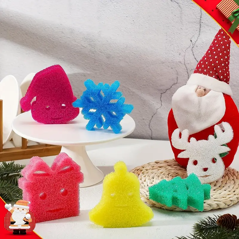 Christmas Dish Scrub Sponge, Cute Cleaning Sponge, Multipurpose