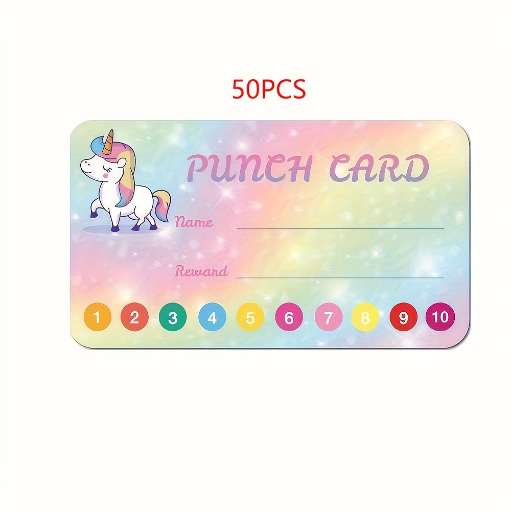 50pcs/pack Punch Cards, Suitable For Classroom, Behavior Reward Punch  Cards, Incentive Punch Cards, Member Point Cards Marketing Activity Number  Cards