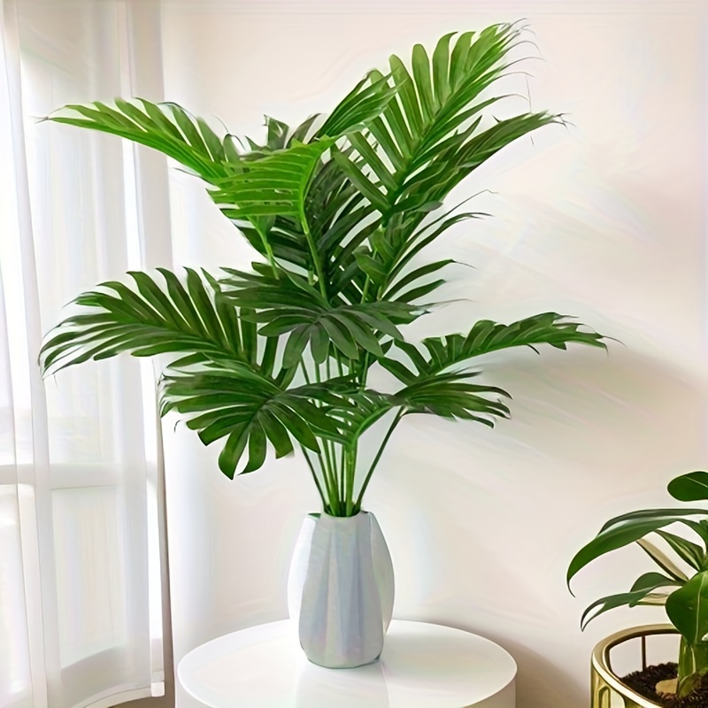 Plante Artificielle en Pot Palmier 28cm Vert