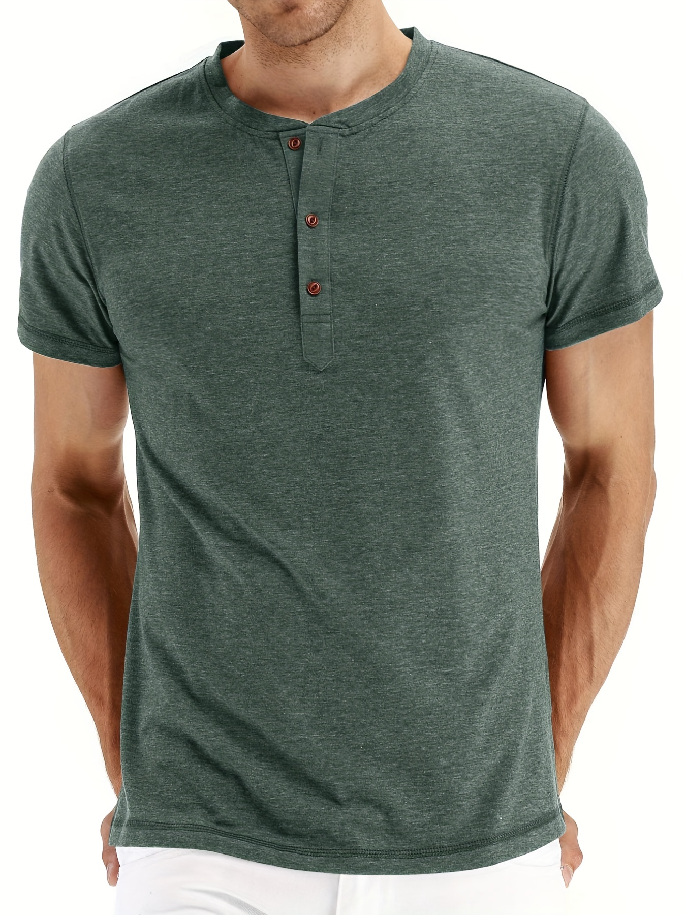 Classic Design Cotton Boat Neck Henley Shirt Men's Casual - Temu Canada