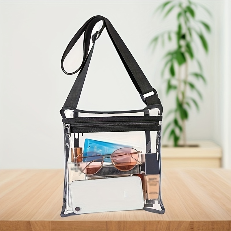 Transparent Pvc Crossbody Bag, Clear Waterproof Shoulder Bag, Zipper Handbag  & Purse For Concerts Sports Events - Temu